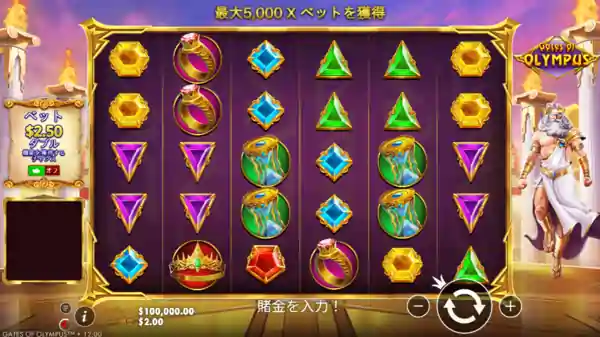 ゲートオブオリンポスのゲーム画面