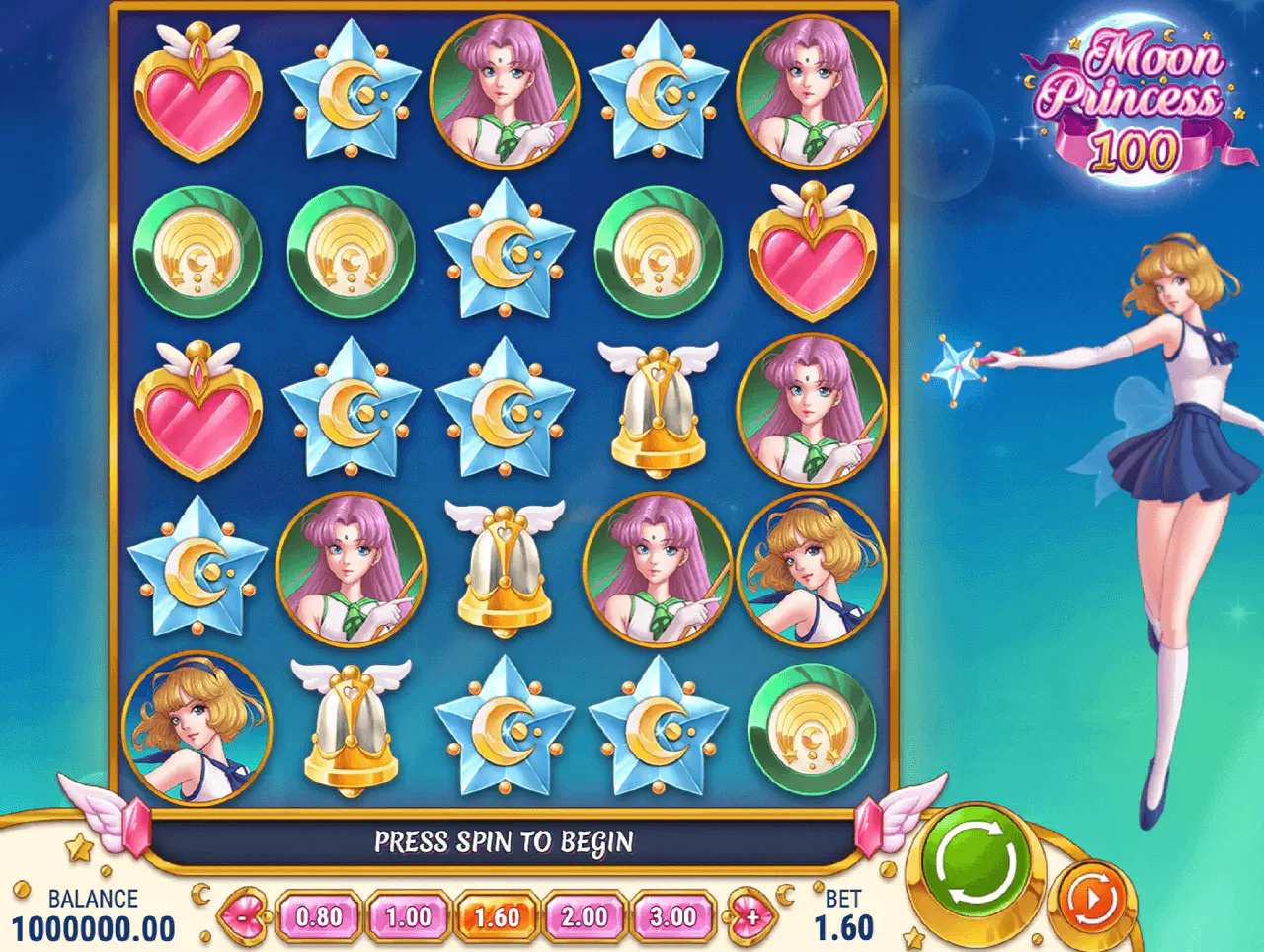 ムーンプリンセス100プレイ画面