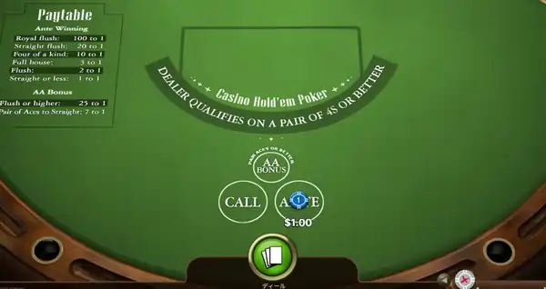 カジノホールデムの遊び方1