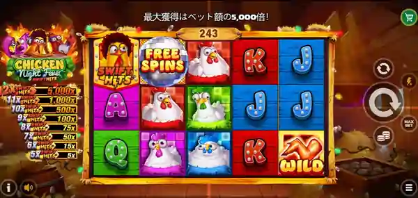 チキンナイトフィーバーのゲーム画面