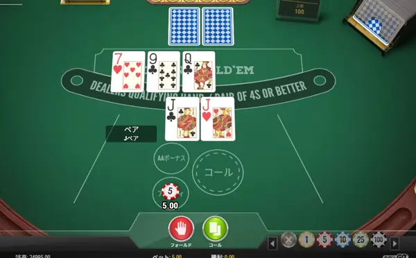 ポーカーの基本アクション