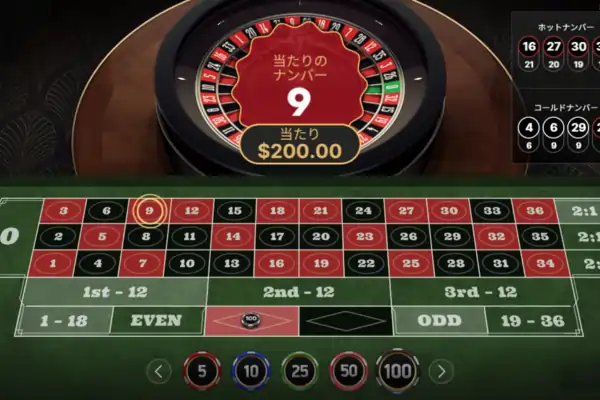 ヨーロピアンルーレット (European Roulette) のフィーチャー画像