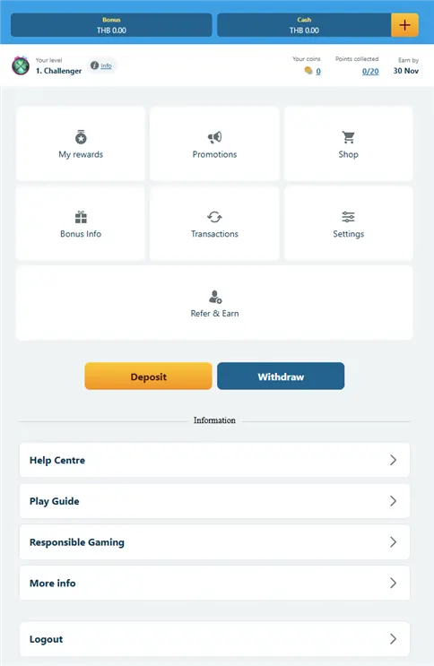 Verajohn account in Thailand
