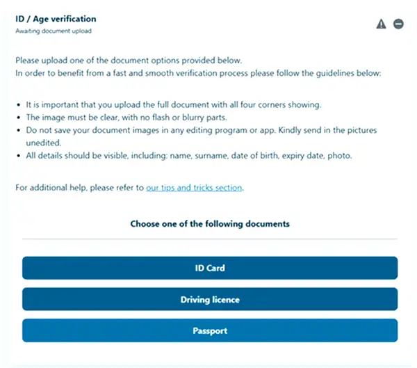 Verify Your Account in Vera&John Hungary 