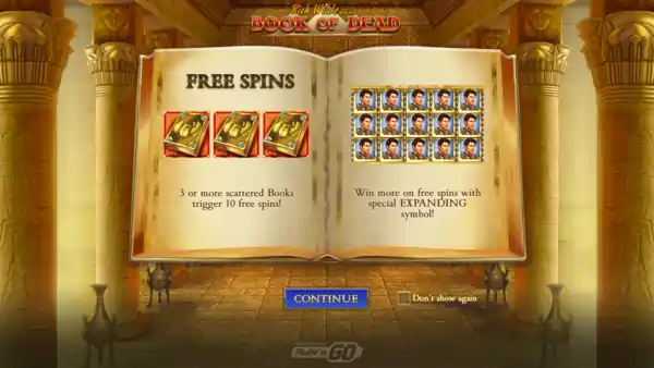 Free spin in Book of Dead