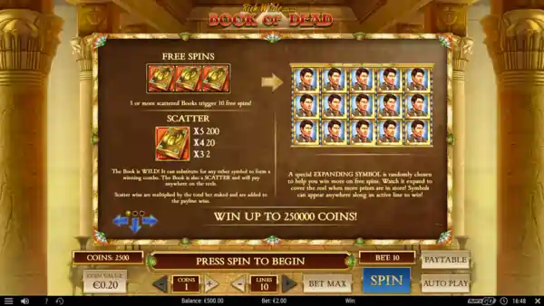 special symbol in Book of Dead