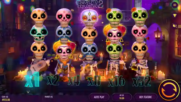 Game screen in Esqueleto Explosivo 2