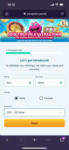 Sign up page no.1 in VJ