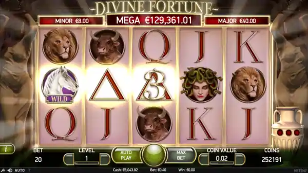 game screen in Divine Fortune