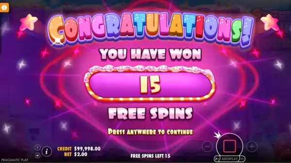 Free Spins Round in Sugar Rush 1000