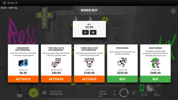 Bonus Features in R.I.P. City Slot