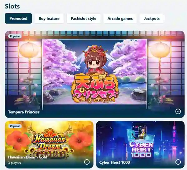 Slot games at Vera&John